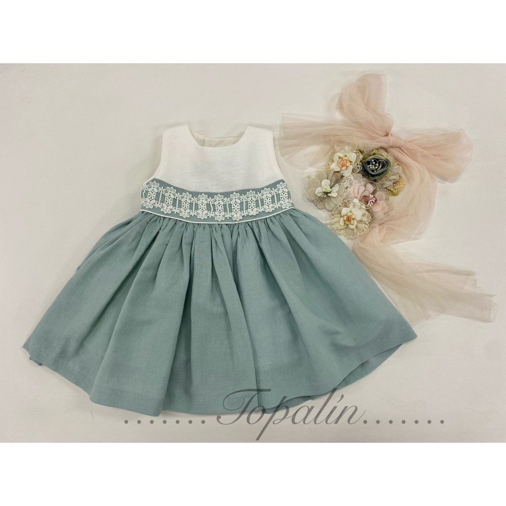 De 2 a 4 años vestido Marquesa verde