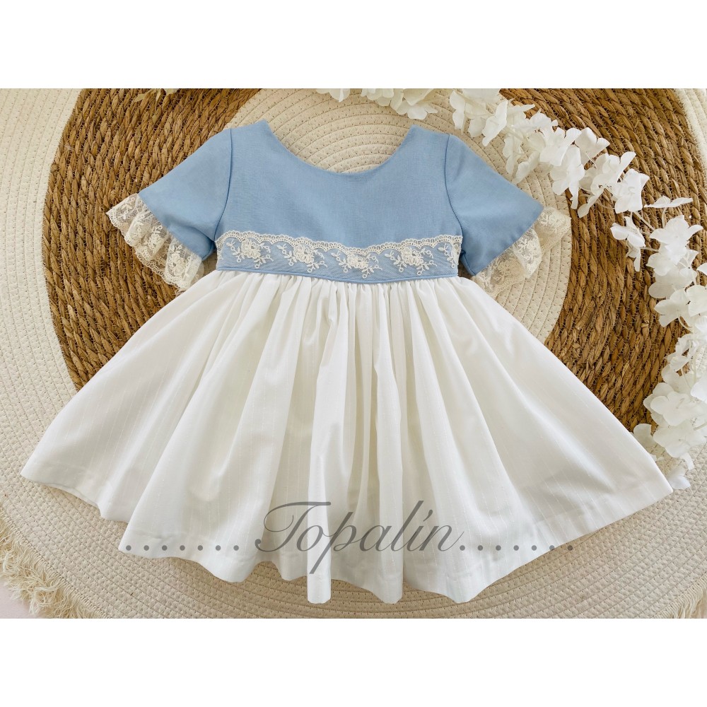 De 2 a 12 años vestido  Bridgerton azul w1 2117