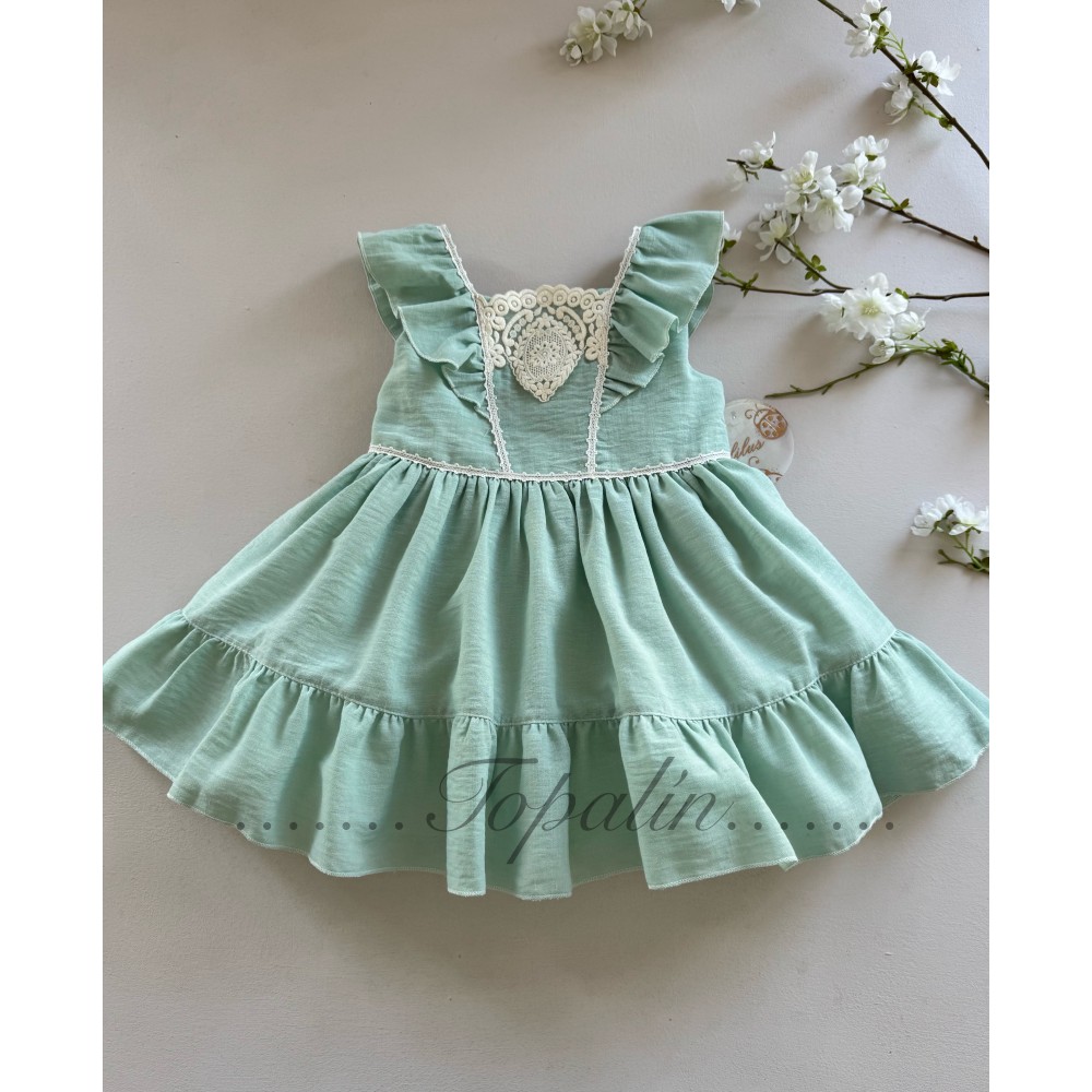 De 2 a 8 años vestido ceremonia menta pastel  Tudor Lilus