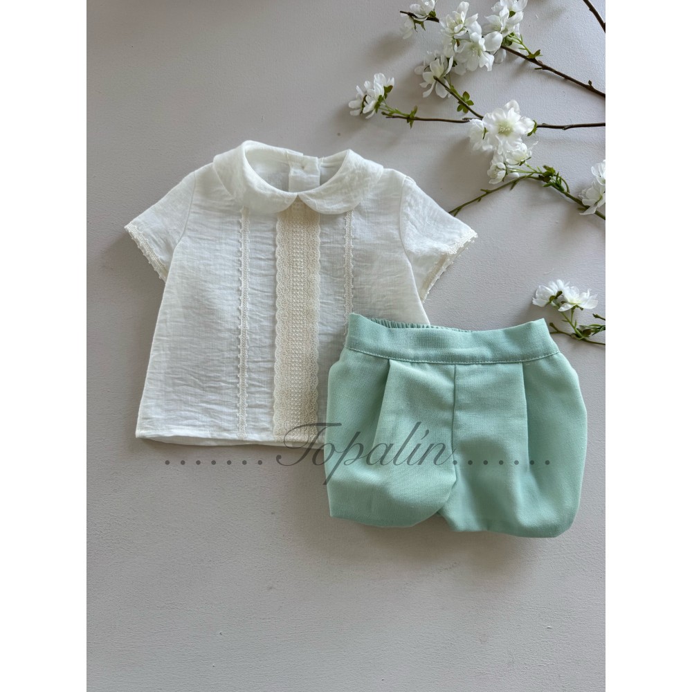 De 3 a 36m conjunto ceremonia pantalón menta pastel Tudor Medicci Capuletos  Lilus