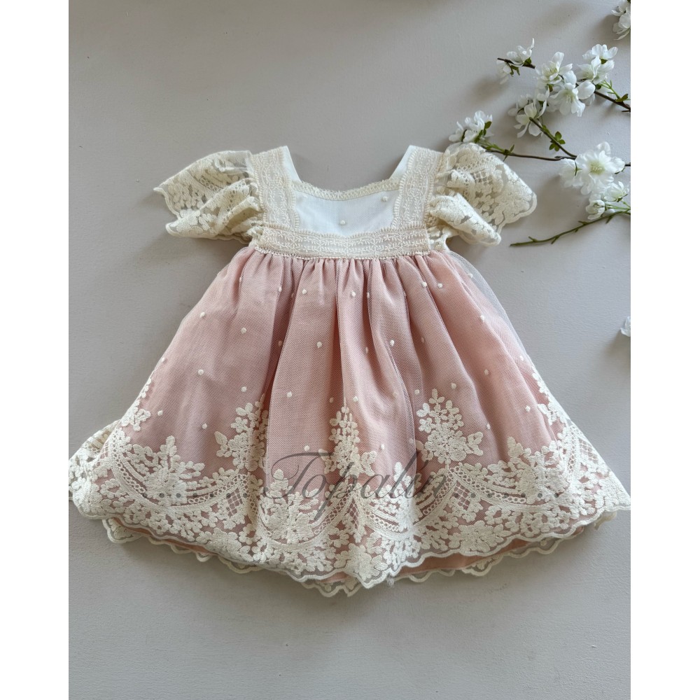 De 2 a 8 años vestido ceremonia Capuletos salmón pastel Lilus