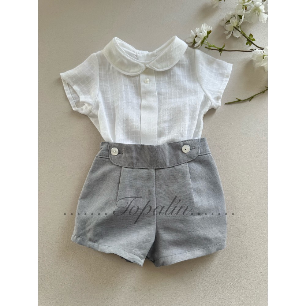 De 3 a 36m conjunto gris pantalón ceremonia Padua Baby-Ferr