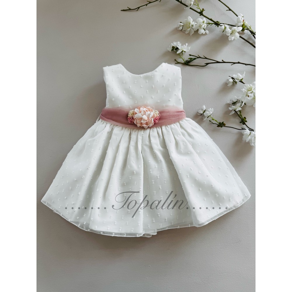 De 2 a 8 años vestido sisa plumeti rosa Sissí Lilus 40184