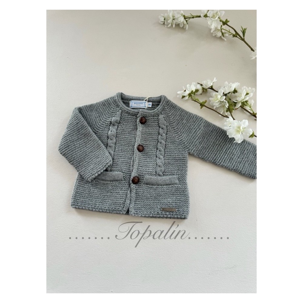 De 3 y 6m rebeca Deseada botones y trenzas punto invierno