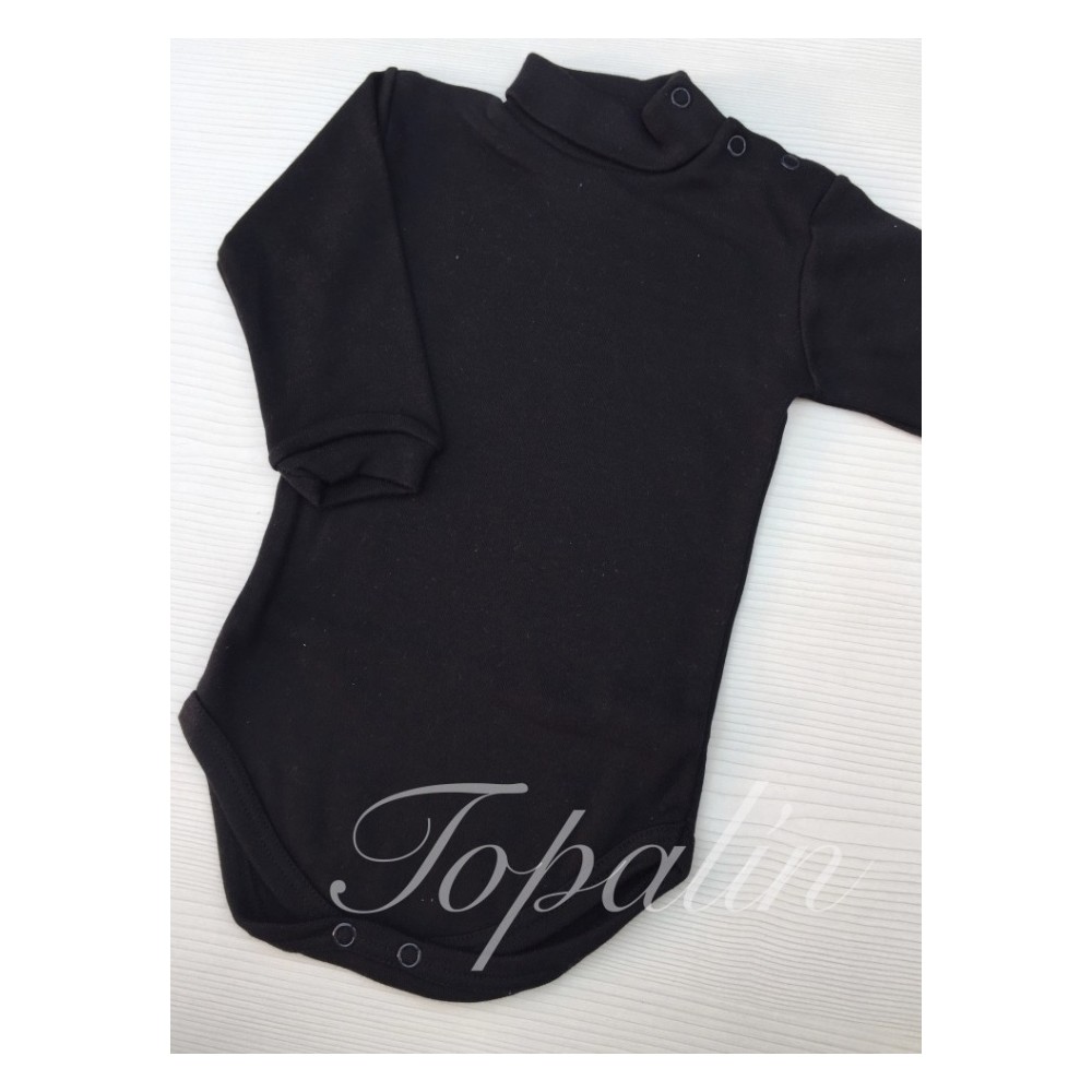 De 3 a 36m body cuello alto pelito negro