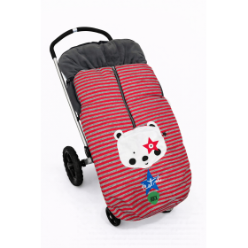 Saco de silla rayas y oso...