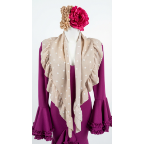 Mantón camel lunar blanco