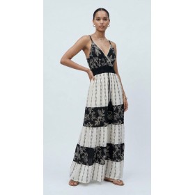 Vestido sra bordado Bicolor